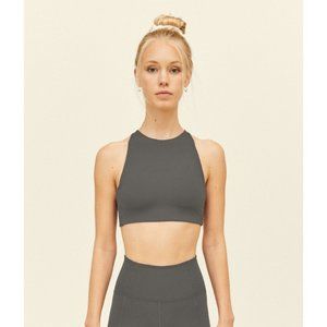 Girlfriend Collective Grey Topanga Halter Bra